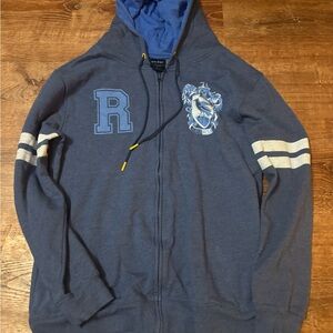 Wizarding World of Harry Potter Ravenclaw Blue Zip Up Hoodie Adult XL Sweatshirt